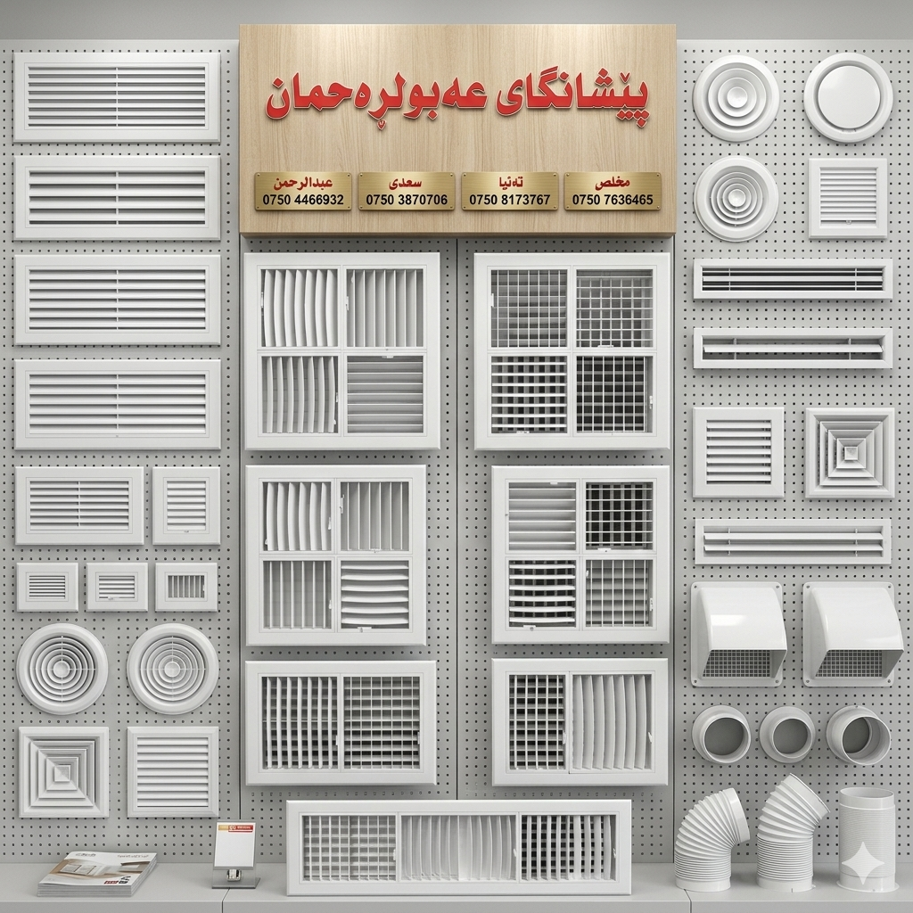 دکتی موبەریدەی پلاستیکی / دكت مبردة بلاستيك (قنوات هواء بلاستيكية) / 40*40 · دکتی · موبەریدەی · پلاستیکی · دكت · مبردة · بلاستيك · قنوات · هواء · بلاستيكية · 40*40 — وێنە 2