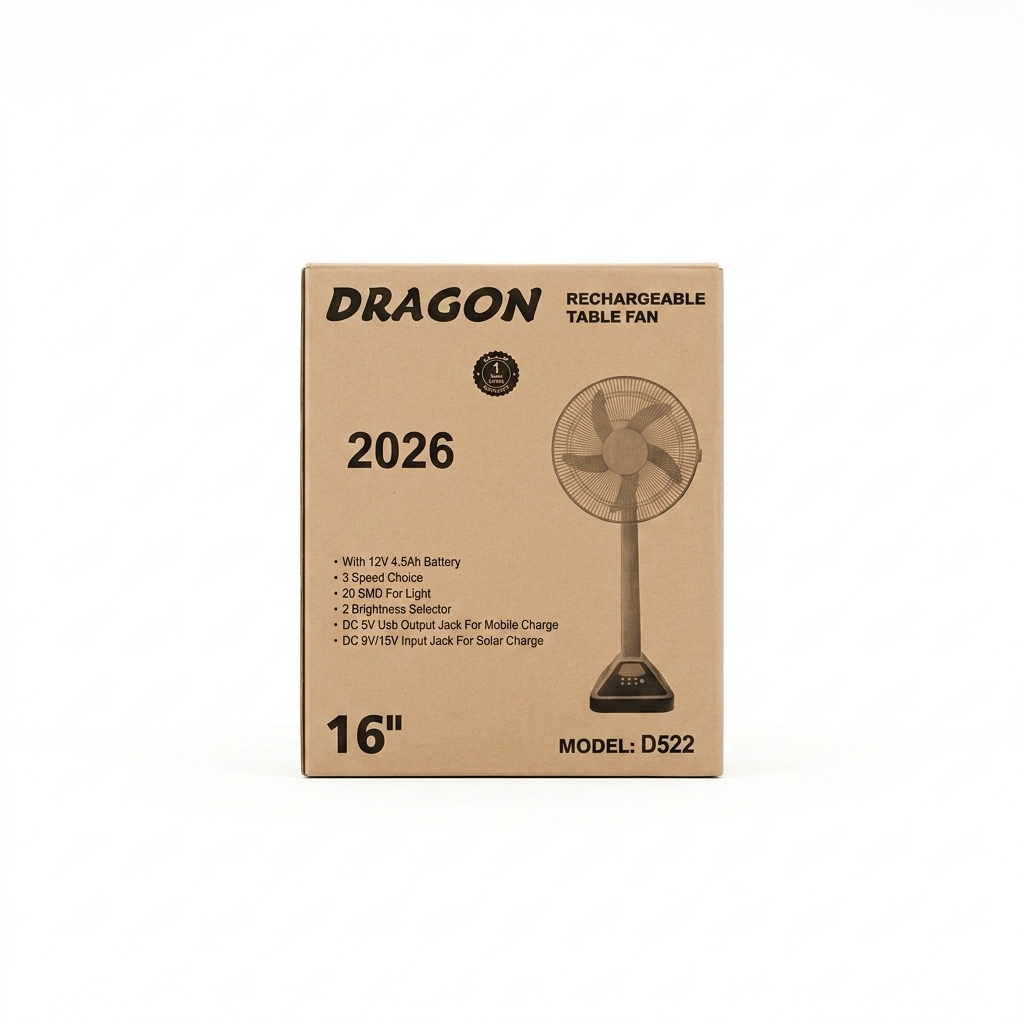 پانکەی بارگاویی ئەرزی دراگۆن (DRAGON Rechargeable D522)  / مروحة شحن عمودية دراغون (DRAGON Rechargeable D522) / D522 · پانکەی · بارگاویی · ئەرزی · دراگۆن · dragon · rechargeable · d522 · مروحة · شحن · عمودية · دراغون