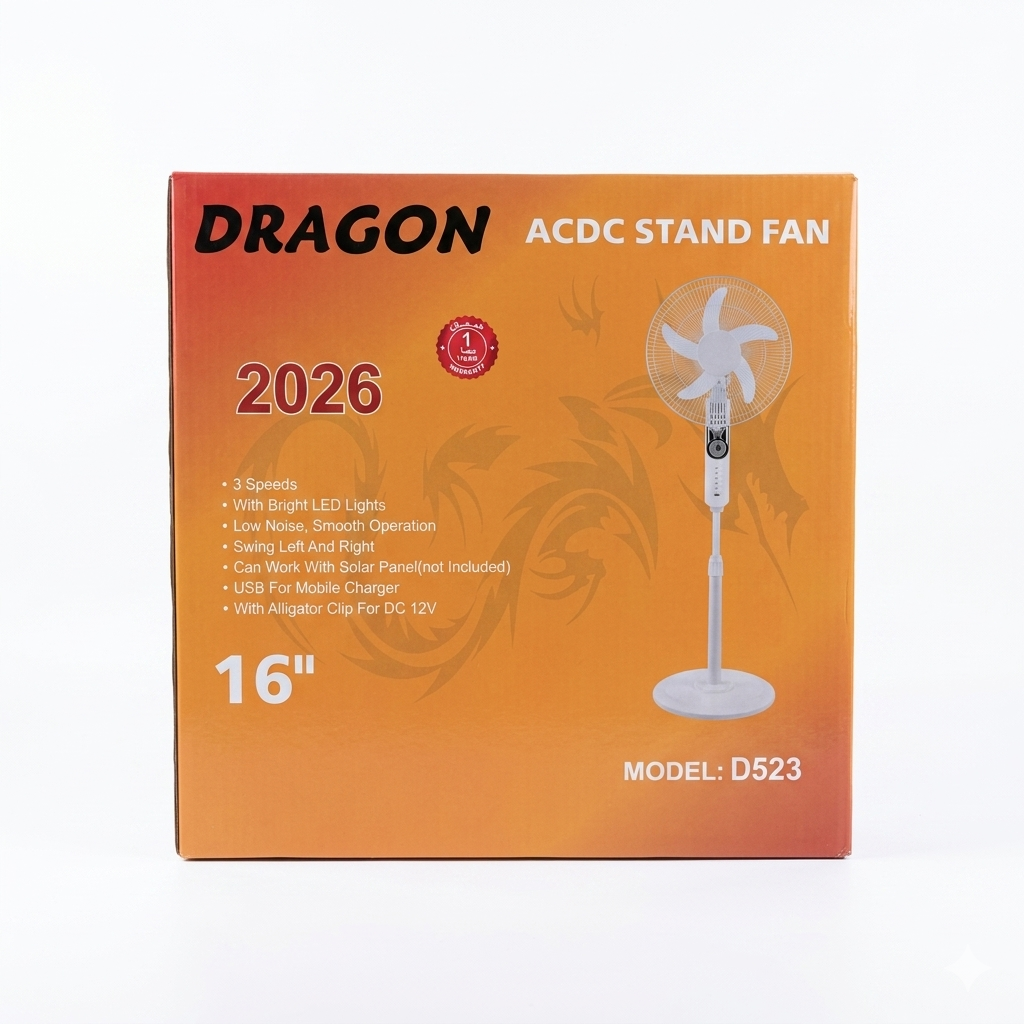 پانکەی ستوونی دراگۆن (DRAGON AC/DC D523) / مروحة عمودية دراغون (DRAGON AC/DC D523)  / D523 · پانکەی · ستوونی · دراگۆن · dragon · ac · dc · d523 · مروحة · عمودية · دراغون